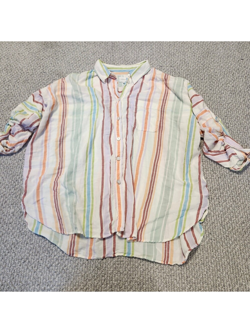 American Eagle Striped Button-Up Shirt Size M
